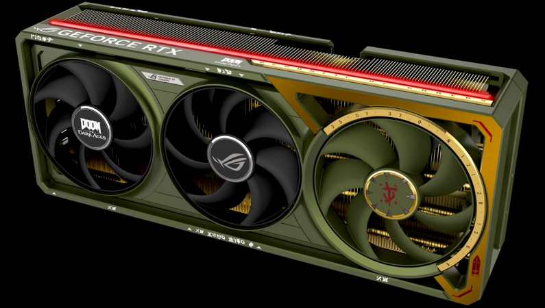 Asus представила видеокарту RTX 5080 в стиле Doom по цене RTX 5090