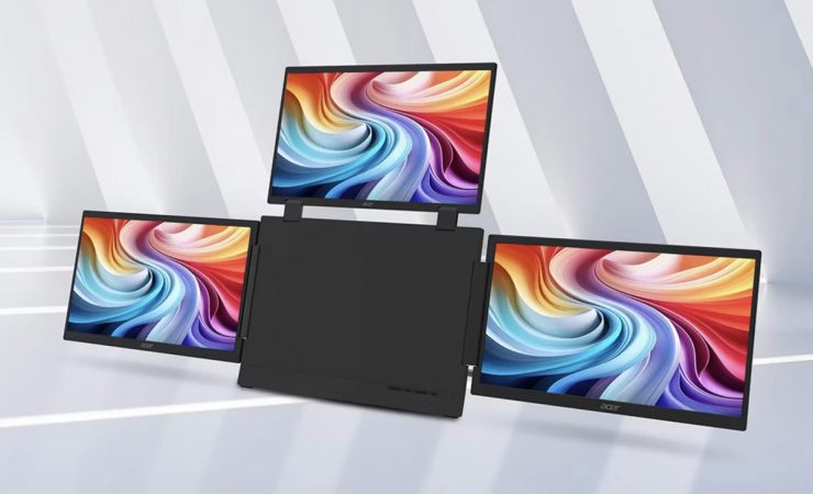 Acer показала складной портативный монитор сразу с тремя IPS-панелями